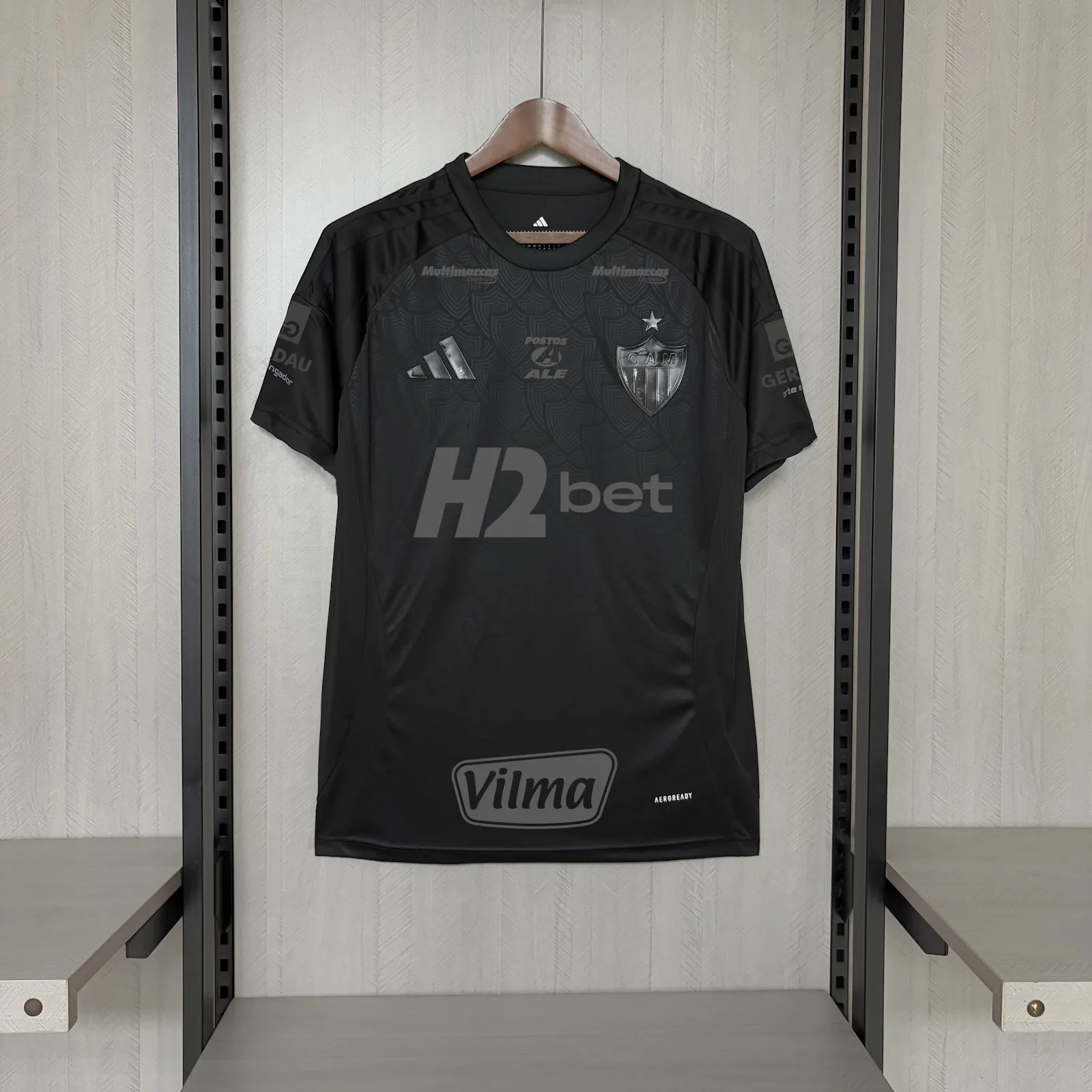 Camiseta Atletico Mineiro – Edición especial negra con patrocinadores – 2025-26